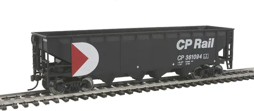 Vista 8 de Walthers Trainline Tolva compensada - Listo para funcionar- Escala HO nacional canadiense (marrón, blanco; logotipo grande)