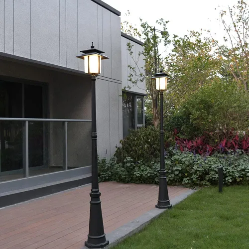 Vista 3 de Luces de poste al aire libre, lámpara de jardín impermeable de poste alto al aire libre, lámpara de jardín comunitario, lámpara de aluminio
