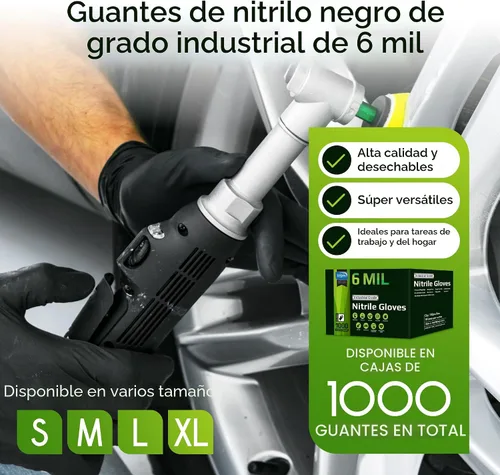 Vista 2 de Inspire 6 or 8 Mil HEAVY DUTY Stretch Nitrile Black Gloves Disposable Latex Free