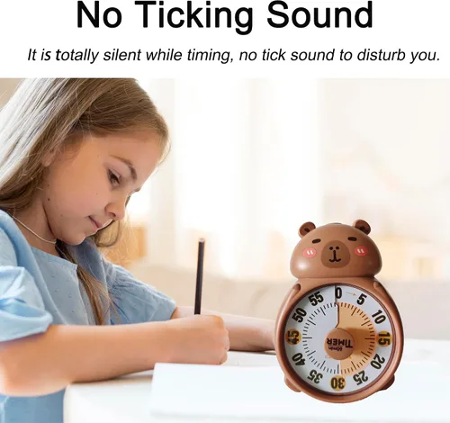 Vista 3 de Cute Visual Timer for Kids, Kids 60 Minute Countdown Timer for Teaching, Silent Time Management Tools for Home Classroom Office Kitchen, Desk Timer