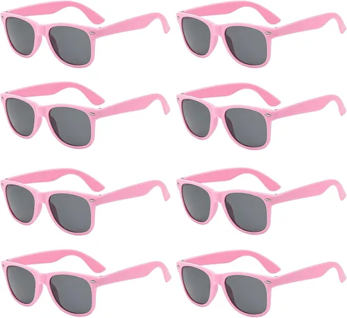 Vista 137 de Suministros para regalos de fiesta de colores neón Paquete de 8 gafas de sol unisex