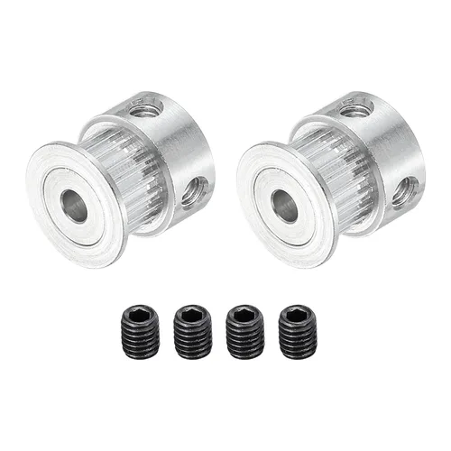 Vista 8 de MECCANIXITY Rueda síncrona de aluminio con 20 dientes de diámetro de 0.157 in con tornillo M4 para cinturón de impresora 3D, máquina CNC, paquete