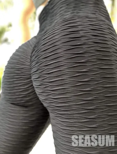 Vista 102 de SEASUM - Pantalones de yoga de cintura alta para mujer, con control de abdomen y realce de glúteos, leggings favorecedores para entrenar y correr