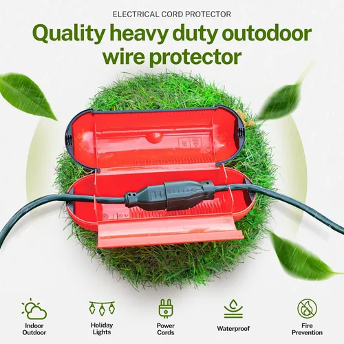 Vista 5 de Protector de cable de extensión de cubierta de cable eléctrico, naranja Cables para exteriores, proteja las conexiones
