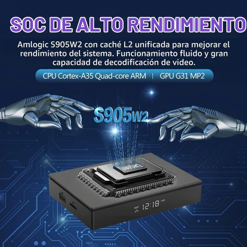 Vista 2 de Caja de TV de Android 11,0, caja elegante de TV de la ROM de 4G RAM 32G