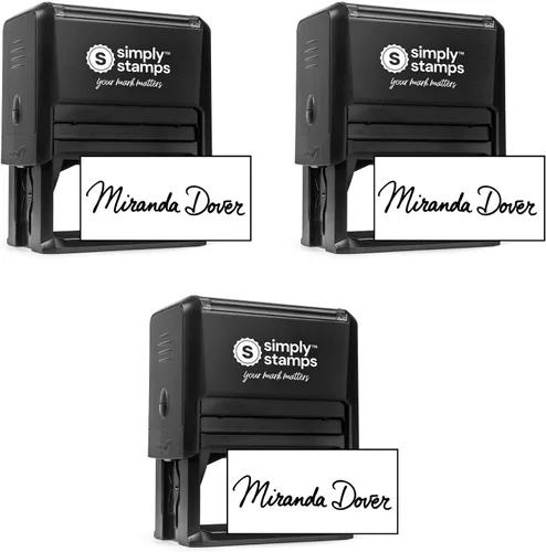 Vista 28 de Sello de firma personalizada - Insignia personalizada - Autoentintado - ¡Tu elección de 7 colores de tinta! (1, Grande)