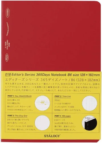 Vista 18 de Nitoms S4109 STALOGY - Cuaderno (A5, cuadrado, 1/2 oreja), color rojo