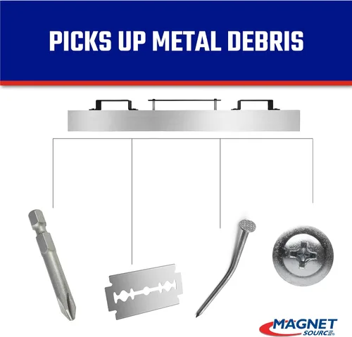 Vista 4 de Master Magnetics Barredora magnética de piso, tipo colgado, para carretilla elevadora, ancho de barrido de 48 pulgadas, liberación rápida, MRHS48RXC