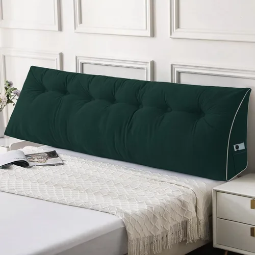 Vista 51 de Sasttie Almohada de Cabecera Queen, Almohada de Cuña de Cabecera para Sentarse en la Cama, Cojín Triangular con Soporte de Respaldo para Leer - Con