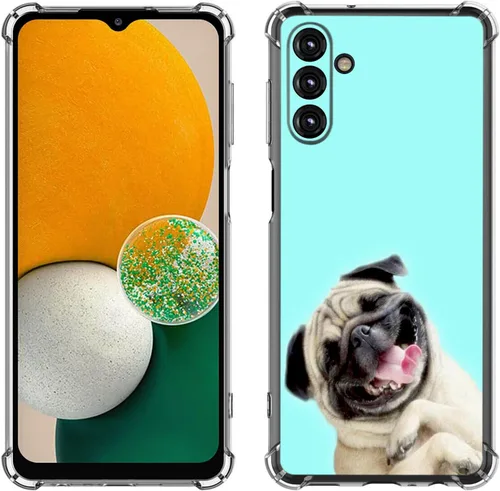 Vista 45 de Samsung Galaxy A14 5G - Funda para teléfono celular, diseño de flores de mariposa azul, a prueba de golpes, TPU con bordes elevados, compatible