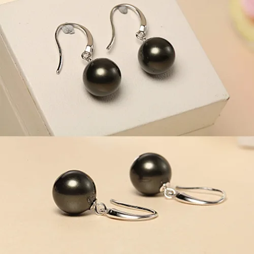 Vista 3 de Jiamiaoi Aretes colgantes de perlas de plata de ley 925 para mujer de 8 a 0.394 in