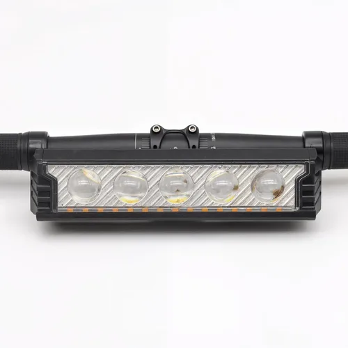 Vista 3 de Energlow - Luz de bicicleta de 2500 lúmenes Faro de bicicleta recargable USB-C de 5 LED IPX4 impermeable, 5 modos con doble haz blanco