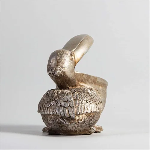 Vista 5 de LQX Estatua de almacenamiento de llaves de escritorio, escultura de almacenamiento de resina, estatua de decoración de pelícano modelo A 25 20c