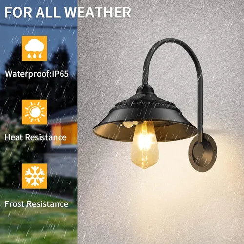 Vista 6 de Luz solar de granero para exteriores con 3 modos de iluminación y apliques de pared con sensor de movimiento, luces rústicas de gallinero, luz