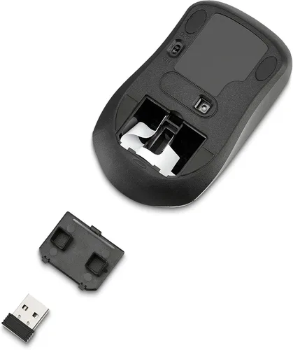 Vista 4 de Amazon Basics Ratón óptico inalámbrico para computadora de 2,4 GHz con receptor nano USB, morado