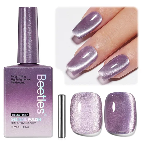 Vista 11 de Beetles - Esmalte de gel blanco, 0.5 onzas líquidas, tamaño completo, sin A - Creme White Hema Free white Rhythm