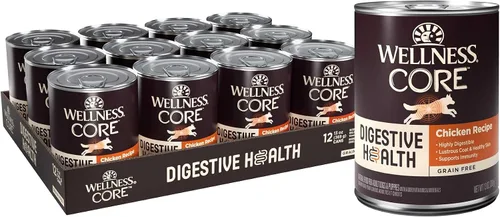 Vista 8 de Wellness CORE Digestive Health Paté Alimento húmedo enlatado para perros adultos, sin granos, estómago sensible, natural, receta de carne de res, 13