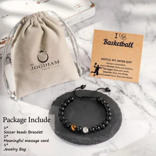 Vista 6 de Pulsera de béisbol, fútbol, baloncesto, hockey, golf, fútbol, regalos para niños y hombres
