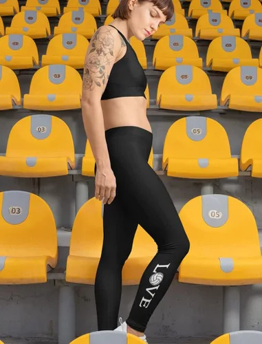 Vista 2 de Regalos de voleibol de amor para los aficionados, leggings, sudaderas con capucha para mujer