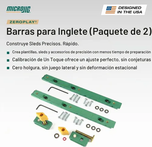 Vista 2 de Microjig ZP750-B2S2 Zeroplay - Barra de inglete (2 unidades) - Más vendido (nuevo, actualizado)