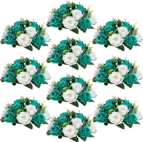 Vista 30 de Centros de mesa de flores para mesas de boda: decoraciones de mesa de Halloween, bolas de flores negras, centros de mesa para compromiso, ceremonia