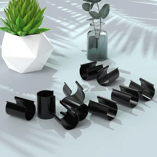 Vista 4 de Jetec 16 clips negros para cubierta de piscina para abrazaderas de cubierta de piscina sobre el suelo para abrazaderas de tubería de PVC de 1-1/2