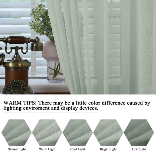 Vista 9 de Fcosie Cortinas extralargas de lino transparentes de 10 a 24 pies de largo, para techos altos, cortinas altas para sala de estar alta, cortinas