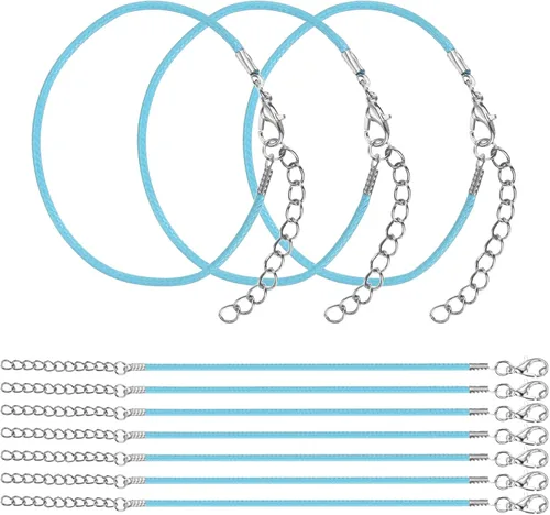 Vista 23 de MECCANIXITY 10 cordones de pulsera verde militar, pulsera de amistad ajustable de 9 pulgadas, cordón de poliéster encerado de 0.059 in con cierre