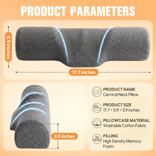 Vista 2 de Almohada del rollo del cuello para dormir, cuello cervical redondo