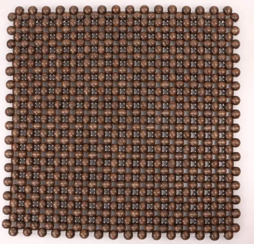 Vista 4 de Protector de asiento con cuentas de madera natural, almohadilla transpirable, fresca y cómoda para verano, cojín masajeador (cuadrado)