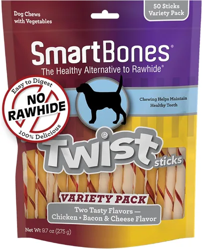 Vista 12 de SmartBones Palitos giratorios, dale a tu perro un masticable sin cuero crudo hecho con pollo y verduras reales (paquete de 100)