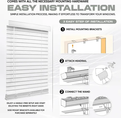 Vista 3 de Ultra Premium White - Persiana de muestra de madera sintética de 2 pulgadas de ancho x 72 pulgadas de largo