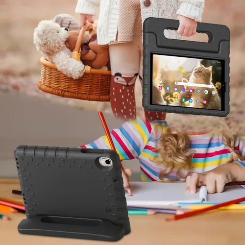 Vista 3 de Funda para tablet Walmart Onn de 8 pulgadas para tableta Gen 4 2024 Modelo: 100135923, funda a prueba de golpes para niños con soporte de mango Negro