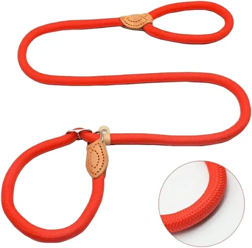Vista 10 de Correa para perro con correa deslizante y gancho a presión, ajustable, resistente de 1/2 pulgadas x 6 pies, cuerda trenzada duradera sin tirones
