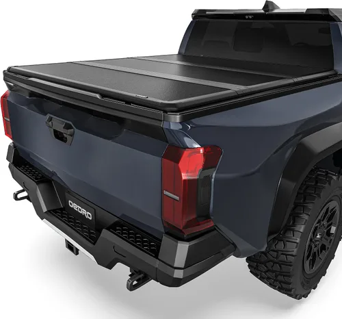 Vista 11 de oEdRo - Cubierta suave de tres pliegues para plataforma de camioneta, compatible con Toyota Tacoma 2005-2015 con plataforma Fleetside de 5 pies