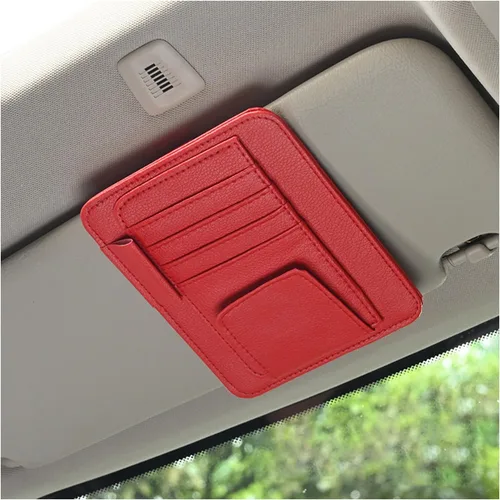 Vista 20 de Augeny Organizador de visera solar para automóvil, pequeño organizador y almacenamiento de visera, soporte para registro y documentos, accesorios