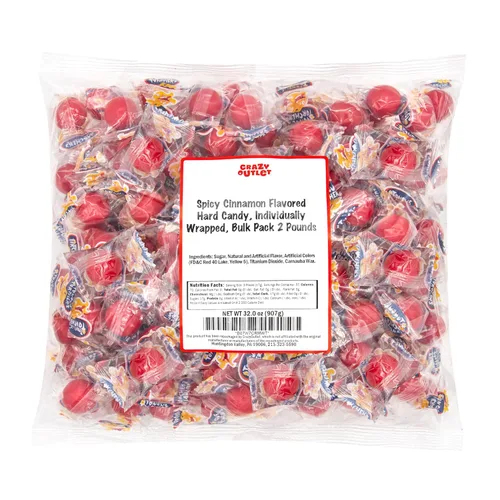 Vista 7 de Spicy Cinnamon Jawbreakers - Paquete a granel de 2 libras (160 unidades) - Caramelo duro de canela - Golosina nostálgica ardiente envuelta