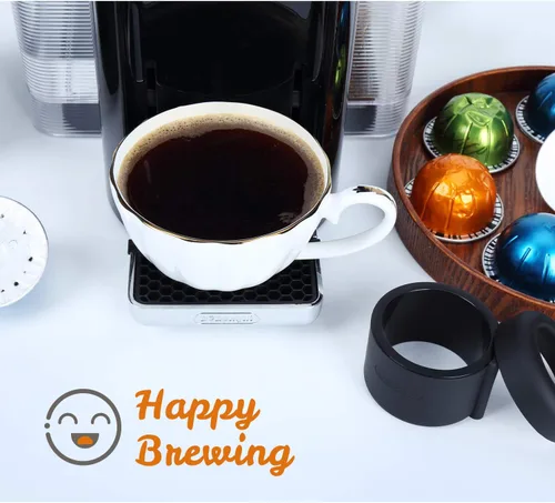 Vista 8 de Kit de recarga de cápsulas de café de fácil sellado para Nespresso Vertuoline con un cepillo, cuchara, soporte de cápsula reutilizable y 80 sellos