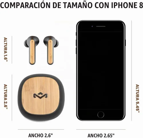 Vista 8 de House of Marley Redemption ANC: Auriculares inalámbricos con cancelación de ruido con micrófono, conectividad Bluetooth, 20 horas de tiempo total