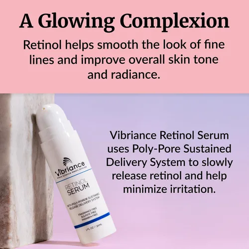 Vista 5 de Vibriance Suero de retinol para la cara, reduce la apariencia de arrugas profundas y poros grandes, mejora el tono, mejora la tez, crema de noche