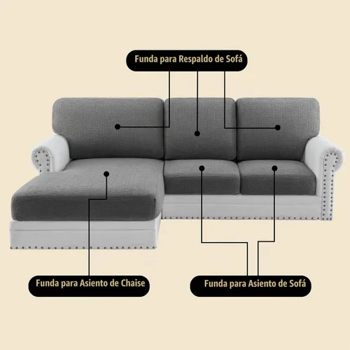 Vista 4 de H.VERSAILTEX Fundas de cojín individuales de jacquard superelásticas para sofá, protector de muebles, fundas antideslizantes suaves y gruesas