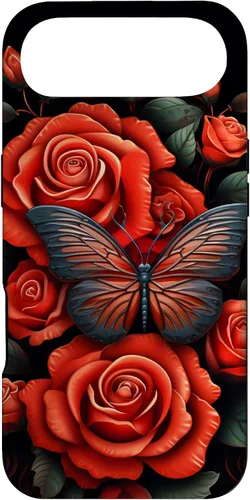 Vista 27 de Cute Butterfly Red Floral Flower Butterfly Rose Case for iPhone 17