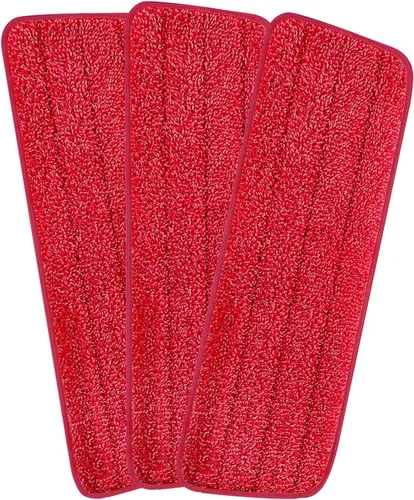 Vista 10 de Paquete de 6 almohadillas reutilizables de 16.5 pulgadas, cabezales de repuesto de trapeador de microfibra para mopas húmedas y secas, compatibles