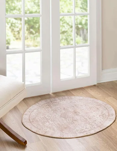 Vista 3 de Unique Loom Timeless Collection - Alfombra de área - Peter (2' x 3' 1" ovalada, beige/marfil)