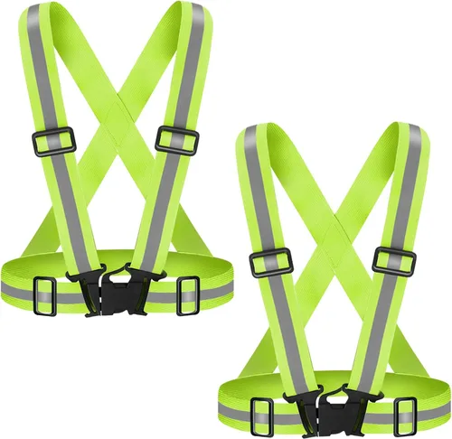 Vista 9 de High Visibility Reflective Vest Safety Vest Running Reflective Gear Adjustable Reflective Vest for Walking,Jogging,Hiking,Night Cycling