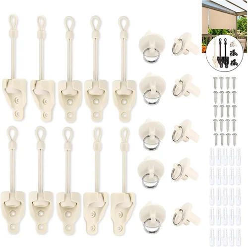 Vista 16 de Coolaroo - Piezas de repuesto para atar sombra y tapa de extremo con kit de anillo, resistencia a la intemperie, compatible con persianas