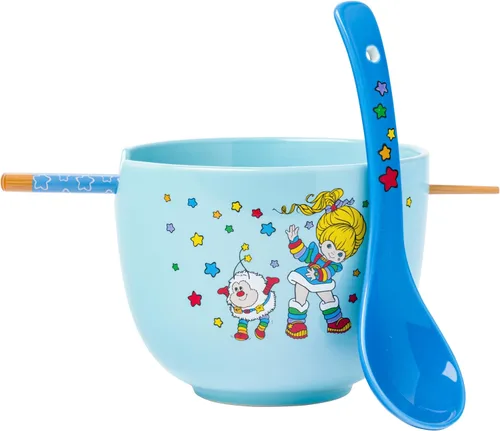 Vista 35 de Silver Buffalo Strawberry Shortcake - Tazón de cerámica vintage para ramen con palillos, apto para microondas, 20 onzas
