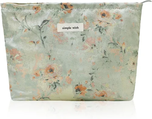 Vista 46 de Wudygirl Bolsa de maquillaje de lona para mujer, organizador estético de maquillaje, bolsa de maquillaje de viaje, bolsa de aseo para bolso, bolsa