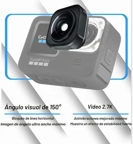 Vista 6 de Max Lens mod Compatible con GoPro HERO9/10/11/12 Negro