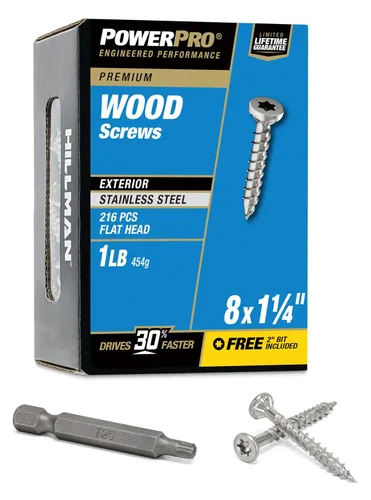 Vista 18 de Power Pro Tornillos de madera para exteriores de alta calidad, tornillos de cubierta multiusos #8 x 1-1/2 pulgadas para proyectos al aire libre
